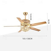 economico Ventilatore da soffitto con luci-ventilatore a soffitto a led luce cristallo oro luce di lusso 3 colori-luce acrilico moderno stile nordico camera da letto sala da pranzo 110-240v