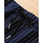 baratos calça casual-Homens Calças Calça verão Calça casual Bolsos Com Cordão Cintura elástica Listra Conforto Trabalho O negócio Diário Moda Estilo Clássico Preto Azul Real Micro-Elástica