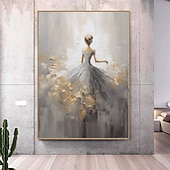 olcso Portrék-absztrakt texturált balerina olajfestmény, kézzel festett figuratív táncoló lány fal művészet extra nagy festmény impresszionizmus firl otthon dekoratív művészet olajfestmény