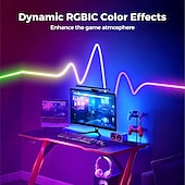 cheap Neon LED Lights-Waterproof Neon Light Strip Light WS2811 LED Light Bar Neon Light 2-5M Addressable RGB Rainbow Pixel Light Bar Supply WIFI  APP Control Synchronize Music Control to DIY LED Neon Sign Art Wall Decoration Lighting DC12V Including Power