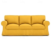 baratos Cobertura de Sofa-Capa para Sofá de 3 Lugares Capa de Sofá de Algodão com 3 Capas de Almofada e 3 Capas de Encosto Capa Ektorp Lavável Protetor de Móveis