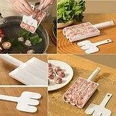 お買い得  肉調理用品-クリエイティブキッチントリプルミートボールメーカー、ミートボーラースプーンとカッティングスペード、DIYミートボール作りセット、クッキー生地やシャーベットを素早く作るための家庭用調理ツール