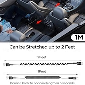 levne Kabely pro mobilní telefony-5a datový kabel typu c pružinový teleskopický rychlonabíjecí kabel do auta usb c nabíjecí kabel pro telefon s Androidem příslušenství pro xiaomi samsung