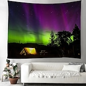 billige landskapsteppe-aurora nordlys hengende billedvev veggkunst stor billedvev veggmaleri dekor fotografi bakteppe teppe gardin hjem soverom stue dekorasjon