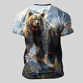  Per uomo Animale Orso polare Maglietta maglietta Stampa 3D Girocollo Camicia Moda Athleisure Streetwear Sport all'Aperto Blu Blu scuro Estate Primavera Abbigliamento S M L XL XXL XXXL