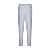 baratos calça casual-Homens Calças Calça verão Calça casual Bolsos Com Cordão Cintura elástica Listra Conforto Trabalho O negócio Diário Moda Estilo Clássico Preto Azul Real Micro-Elástica