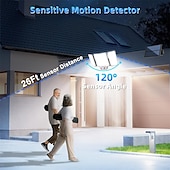 abordables Lampadaires-Projecteur solaire Shustar-280 LED, éclairage d&#039;extérieur avec détecteur de mouvement, éclairage de sécurité solaire avec télécommande, 3 modes, 3 têtes avec rallonge pour jardin, garage, porche