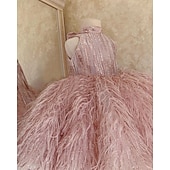 levne Párty šaty-Batole Dívčí Šaty na párty Flitry Bez rukávů Výkon Síťka Roztomilý Princeznovské Polyester Nad kolena Plášťové šaty Tylové šaty Léto Jaro Podzim 3-7 let Šampaňská Světlá růžová