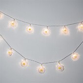 お買い得  電池式-LED デイジーストリングライト ミニフェアリーガーランドライトストリング 電池式、ナイトライト ホワイトライト 暖かい光沢ライトストリング ルーム ガーデン 中庭 バルコニー 装飾 吊り下げライト 1.5m 10LED/3m 20LED