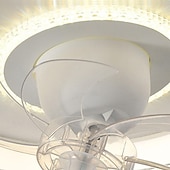 abordables Ventilateurs de plafond lumineux-ventilateur de plafond LED globe suspendu au plafond sur table dimmable 1 lumière 50 cm conception unique 3 couleurs de lumière finitions peintes en acrylique style nordique moderne salle à manger