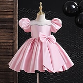 cheap Party Dresses-Toddler Girls&#039; Party Dress Sequin Short Sleeve Performance Mesh Cute Princess Polyester Above Knee Sheath Dress Tulle Dress Summer Spring Fall 3-7 Years Silver Black White