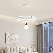 economico Luci a sospensione-lampada a sospensione a led 50 cm design circolare a 2 luci anello dimmerabile finiture verniciate in alluminio stile artistico nordico lampada a sospensione per soggiorno camera da letto 110-240 v
