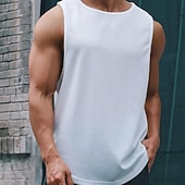 billiga Löpar-T-shirts och linnen-Herr Träningströja Linne för jogging Gymlinne Ärmlös Väst Ledigt Fritids- Andningsfunktion Snabb tork Mjuk Gymträning Löpning Gång Sportkläder Sportkläder Solid färg Gul / Svart Stor fluorescerande