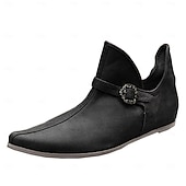 cheap Footwear-Vintage Medieval Renaissance Shoes Flat Jazz Boots Turn Shoes Pirate Viking Ranger Solid Colored Men&#039;s Women&#039;s Unisex Celtic Pirate Fantasy Halloween Carnival Masquerade Casual Daily LARP Ren Faire