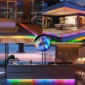baratos Luzes solares de corda-luzes de corda solares ao ar livre à prova d&#039;água 164 pés 500led luzes de tubo com 2400mah tipo c temporizador de carregamento 8 modos reguláveis cintilação luz de corda de fada para jardim quintal