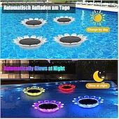 preiswerte Unterwasserlampen-RGB-Schwimmlicht, Solar-LED-Poollicht, wasserdichtes Gartenlicht für den Außenbereich, für Schwimmbad, Teich, Ferienpark, Landschaftsdekoration, 1/2 Stück