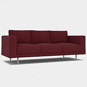 baratos Cobertura de Sofa-Capa de Sofá de 3 Lugares 100% Algodão Sólida Almofadada