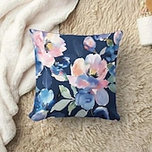 abordables style floral &amp; végétal-Housse de coussin décorative à fleurs aquarelle, taie d&#039;oreiller carrée douce, pour chambre à coucher, salon, canapé, chaise, 2 pièces