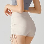 halpa Joogahousut ja pyöräilijät-Naisten Urheilushortsit Joogasortsit Harjoitteluhousut Kurenauha Korka vyötärö Jooga Kuntosaliharjoitus Pilates Shortsit Musta Sininen Ruskea Urheilu Urheiluvaatteet Elastinen Ohut