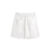 cheap Holiday-Men&#039;s Shorts Linen Shorts Summer Shorts Beach Shorts Pocket Drawstring Elastic Waist Plain Comfort Breathable Short Casual Daily Holiday Fashion Classic Style White Army Green