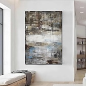 voordelige Olieverfschilderijen-minimalistisch abstract bergschilderij handgeschilderd extra groot landschap folie schilderij muur kunst grijs goud canvas schilderij op canvas grote muur kunst abstract schilderij voor woonkamer