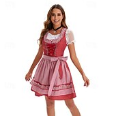 abordables Mujeres-Oktoberfest Vestidos Falda acampanada Blusa con falda acampanada bávaro Mucama Alemán Munich prados Mujer Paño de estilo tradicional Blusa (50CM)