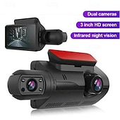 abordables DVR pour voiture-A68 1080p Nouveau design / HD / Surveillance à 360 ° DVR de voiture 150 Degrés Grand angle 3 pouce IPS Dash Cam avec Vision nocturne / G-Sensor / Détection de Mouvement 4 LED infrarouge Enregistreur