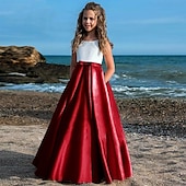 preiswerte Partykleider-kinderkleidung Mädchen Party Kleid Feste Farbe Ärmellos Leistung Gitter Prinzessin Süß Gitter Mitte der Wade Etuikleid Tüll-Kleid Sommer Frühling Herbst 2-12 Jahre Schwarz Weiß Champagner
