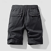 baratos Clássico-Homens Shorts táticos Bermuda Cargo Calção Bolsos Com Cordão Cintura elástica Tecido Vestível Curto Ao ar livre Diário Acampar e Caminhar Moda Clássico Preto Amarelo