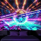 billiga Semestertapeter-uefa euro 2024 blacklight gobeläng uv reaktivt sken i mörkret majestätisk stadion fotboll trippy dimmigt hängande gobeläng väggkonst väggmålning för vardagsrummet sovrum