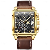 economico Orologi al quarzo-Orologio al quarzo OLEVS da uomo creativo sportivo outdoor moda luminoso calendario cronografo impermeabile in pelle