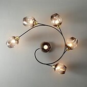 baratos Montagem Embutida &amp; Montagem Semi Embutida-Luz de teto led 4/6 cabeça de vidro metal e27 nórdico criativo mágico lâmpada de teto pequeno quarto, lustre pessoal conciso moderno, para sala de estar comercial lâmpada de sala de jantar, sala de