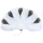 cheap Accessories and More-Retro Vintage Roaring 20s 1920s Feather Fan The Great Gatsby Flapper Girl Wedding Guest Feather Women&#039;s Halloween Carnival Masquerade Party / Evening Wedding Reception Bachelorette Party Adults More