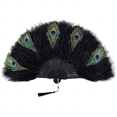 cheap Accessories and More-Retro Vintage Roaring 20s 1920s Feather Fan The Great Gatsby Flapper Girl Wedding Guest Feather Women&#039;s Halloween Carnival Masquerade Party / Evening Wedding Reception Bachelorette Party Adults More