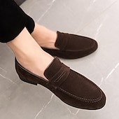 preiswerte Herrenpantoletten &amp; -slipper-Herren-Loafer aus Wildlederimitat – klassische Slipper mit niedrigem Absatz und weicher Sohle für den Alltag