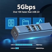 cheap USB Hubs-USB Expander 4-in-1 3.0HUB Splitter Type-c 100 MEgabit Network Card Notebook One Drag Four Expander
