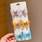 economico Clip per capelli-6 pezzi Bambino Da ragazza Accessori per capelli Dolce Feste Giornaliero Tinta unica 6# rosa 4# Amore delle farfalle