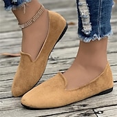 cheap Women&#039;s Slip-Ons &amp; Loafers-Women&#039;s Yellow Suede Slip-On Loafers - Comfortable Casual Flats for Everyday Wear