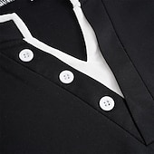 cheap Men&#039;s Classic Polo-Men&#039;s Collarless Golf Shirts Banded Collar Shirt Street Casual Notched V Neck Short Sleeve Fashion Basic Plain Button Summer Regular Fit Black White Navy Blue Gray Collarless Golf Shirts