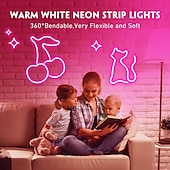 abordables Bandes lumineuses usb-Bande lumineuse néon étanche USB 5 V, 3,3 à 9,8 pieds, boîtier de batterie, alimentation électrique, corde lumineuse 120 LED/m, bande lumineuse LED étanche adaptée aux chambres à coucher, armoires de