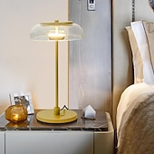 cheap Bedside Lamp-LED Beside Lamp 7W Nordic Glass Desk Light Bedroom Living Room Desk Lamp Kids Room Decor Bedisde Lights Gifts Creative Iron Table Light with Glass Lampshade Indoor Table Lamp with Plug 110-240V