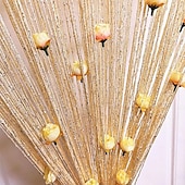 cheap Macrame &amp; String Curtains-Rose Thread Door Curtain, 39x79 Inch Rose Thread Door Curtain, Privacy Door Frame Tassel Rose Thread Door Curtain For Home Decor Door Windows Valentine&#039;s Day