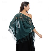 billiga Sjalar-Sjalar Sjalar till damer Elegant Brudkläder Ärmlös Polyester Brudsjalar Med Ren Färg Till Fest Vår &amp; sommar