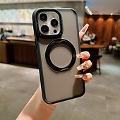 cheap iPhone Cases-Phone Case For iPhone 16 iPhone 15 Pro Max Plus iPhone 14 13 12 11 Pro Max Plus Back Cover With Magsafe with Stand Holder Support Wireless Charging Matte Frosted Retro TPU PC Metal