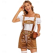 voordelige Lederhosen-Oktoberfest Blouse / overhemd Lederhosen Alpine Hoed Beiers Bavarian Duits Weiden Dames Doek in traditionele stijl