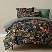 cheap Duvet Cover Sets-Retro Rainforest Rabbit Duvet Cover Set 2-piece Set 3-piece Set Lightweight Soft Short Plush Set Thick Feather Square Bed