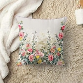 abordables style floral &amp; végétal-Housse de coussin décorative à fleurs aquarelle, taie d&#039;oreiller carrée douce, pour chambre à coucher, salon, canapé, chaise, 2 pièces