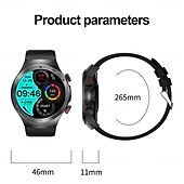 cheap Smart Wristbands-696 E800 Smart Watch 1.49 inch Smart Band Fitness Bracelet Bluetooth ECG+PPG Temperature Monitoring Pedometer Compatible with Android iOS Men Hands-Free Calls Message Reminder IP 67 46mm Watch Case