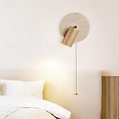 cheap Indoor Wall Lights-LED Wall Light Modern Pull Chain Stone E27 Wall Lamps Creative Wall Sconces Adjustable Nordic for Bedroom, Living Room, Bedside, Corridor Wall Sconces