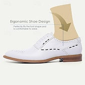 levne Formální-pánské bílé společenské boty brogue - klasický oxfordský design pro svatby, formální události a obchodní oblečení